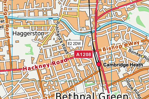E2 2DW map - OS VectorMap District (Ordnance Survey)