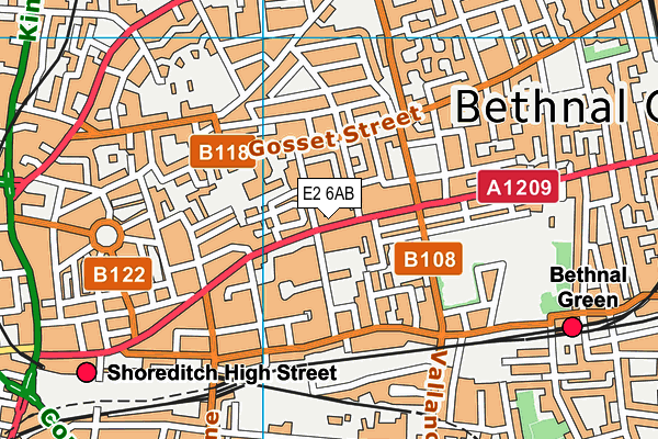 Bethnal Green Weightlifting Club map (E2 6AB) - OS VectorMap District (Ordnance Survey)
