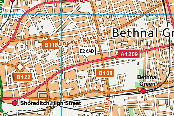 E2 6AD map - OS VectorMap District (Ordnance Survey)