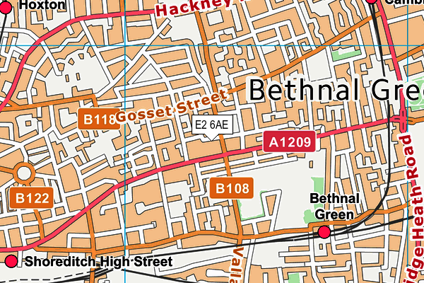 E2 6AE map - OS VectorMap District (Ordnance Survey)