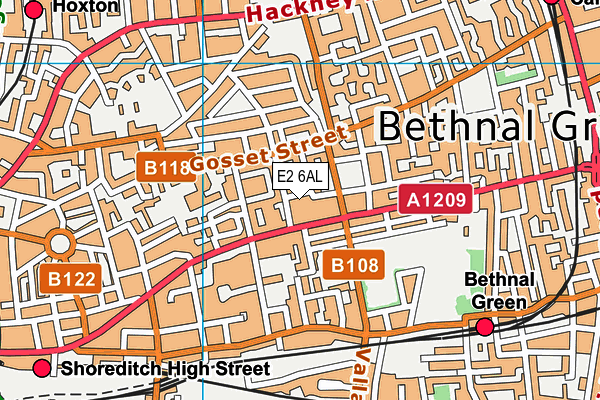 E2 6AL map - OS VectorMap District (Ordnance Survey)
