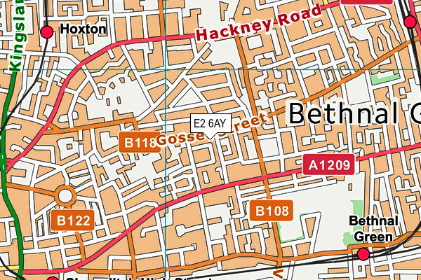 E2 6AY map - OS VectorMap District (Ordnance Survey)