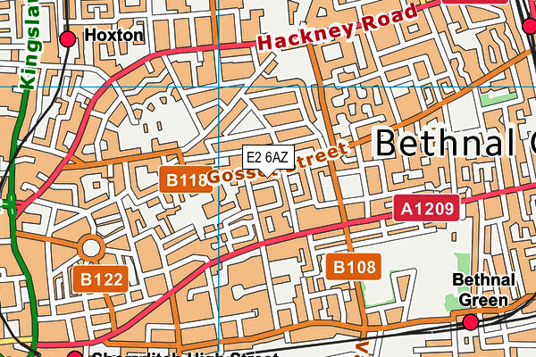 E2 6AZ map - OS VectorMap District (Ordnance Survey)
