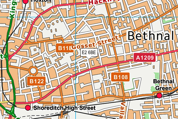 E2 6BE map - OS VectorMap District (Ordnance Survey)