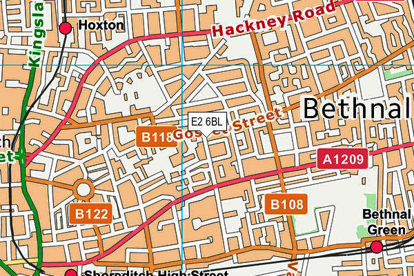 E2 6BL map - OS VectorMap District (Ordnance Survey)