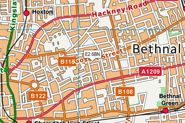 E2 6BN map - OS VectorMap District (Ordnance Survey)