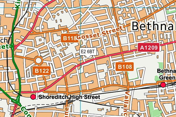 E2 6BT map - OS VectorMap District (Ordnance Survey)