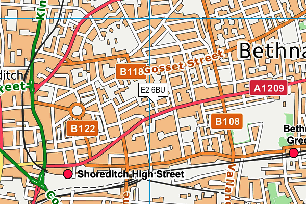 E2 6BU map - OS VectorMap District (Ordnance Survey)