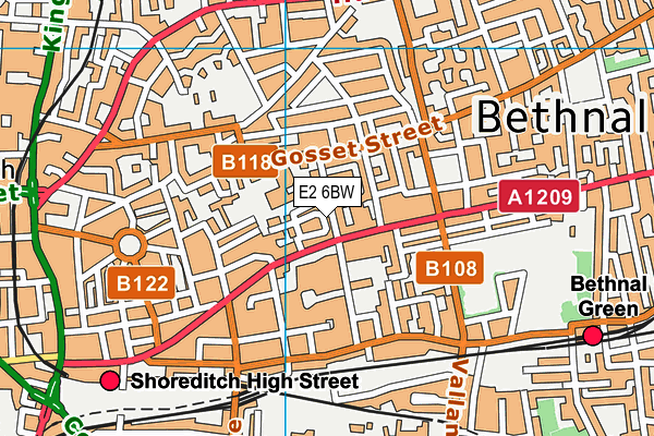 E2 6BW map - OS VectorMap District (Ordnance Survey)