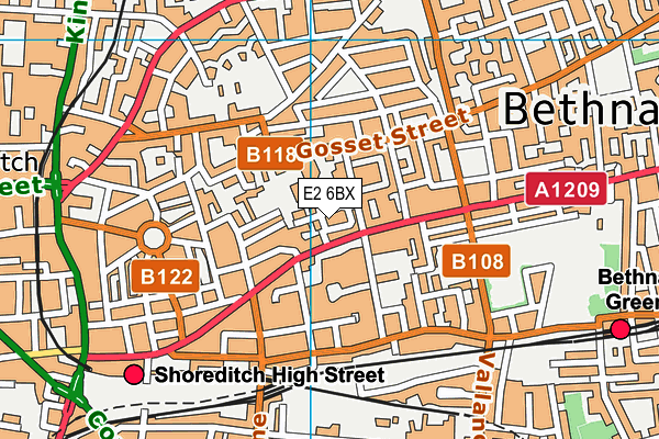 E2 6BX map - OS VectorMap District (Ordnance Survey)