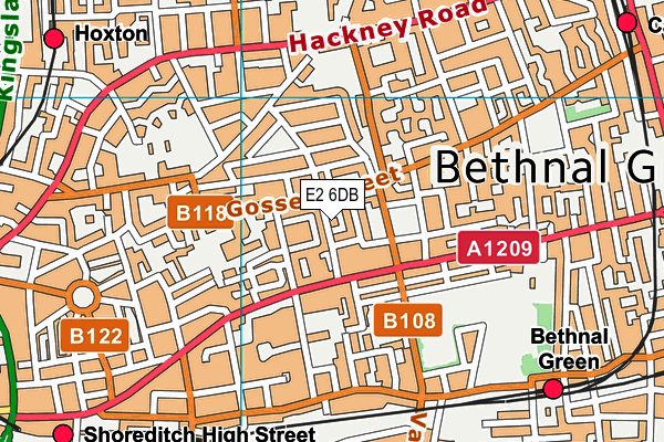 E2 6DB map - OS VectorMap District (Ordnance Survey)