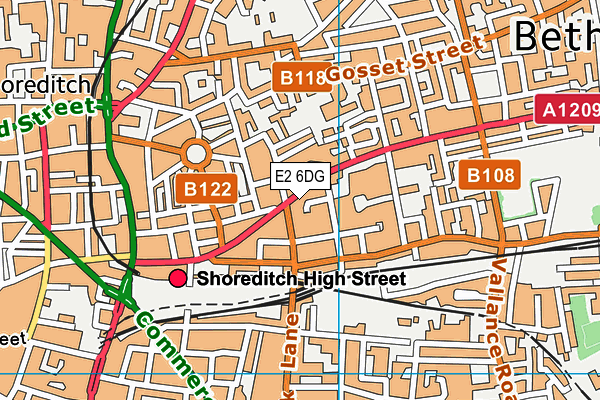 E2 6DG map - OS VectorMap District (Ordnance Survey)