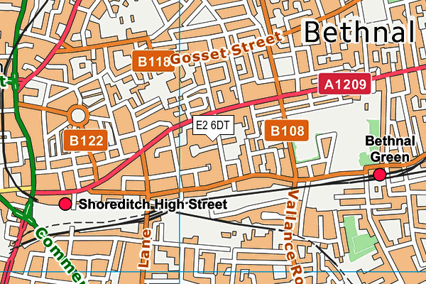 E2 6DT map - OS VectorMap District (Ordnance Survey)