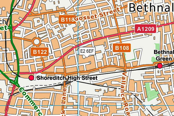 E2 6EF map - OS VectorMap District (Ordnance Survey)