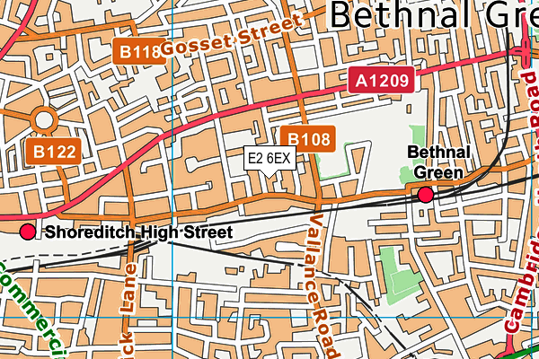 E2 6EX map - OS VectorMap District (Ordnance Survey)
