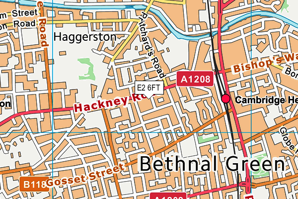 E2 6FT map - OS VectorMap District (Ordnance Survey)
