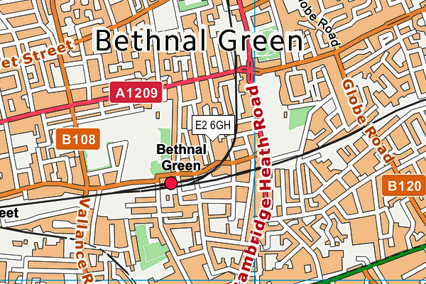 Energie Fitness (Bethnal Green) map (E2 6GH) - OS VectorMap District (Ordnance Survey)