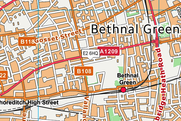 E2 6HQ map - OS VectorMap District (Ordnance Survey)