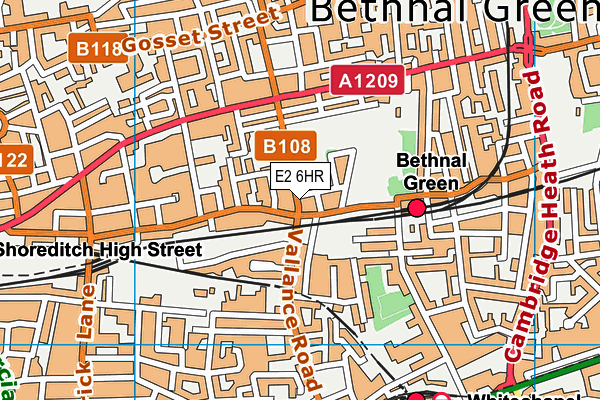 E2 6HR map - OS VectorMap District (Ordnance Survey)