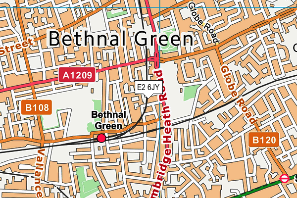 E2 6JY map - OS VectorMap District (Ordnance Survey)