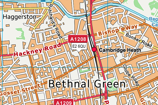 E2 6QU map - OS VectorMap District (Ordnance Survey)