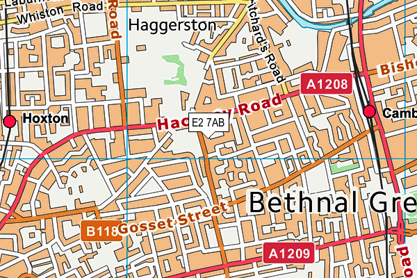 E2 7AB map - OS VectorMap District (Ordnance Survey)