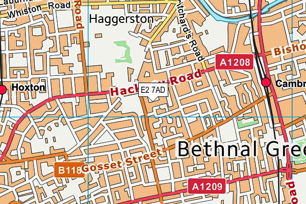 E2 7AD map - OS VectorMap District (Ordnance Survey)