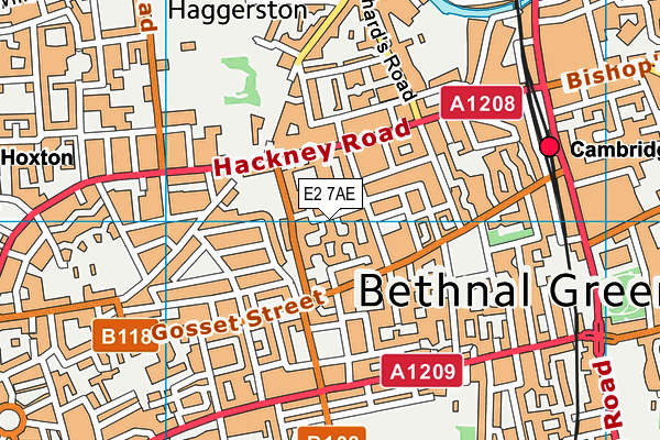 E2 7AE map - OS VectorMap District (Ordnance Survey)