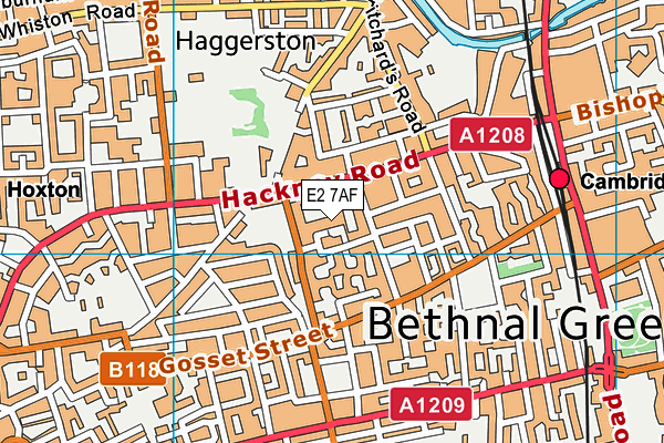 E2 7AF map - OS VectorMap District (Ordnance Survey)