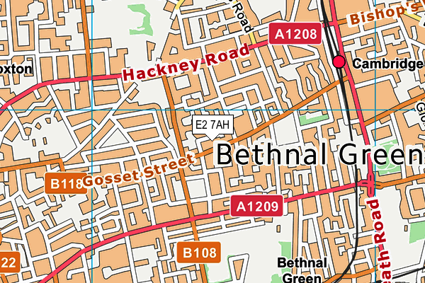 E2 7AH map - OS VectorMap District (Ordnance Survey)