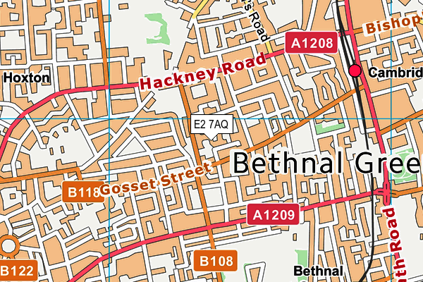 E2 7AQ map - OS VectorMap District (Ordnance Survey)