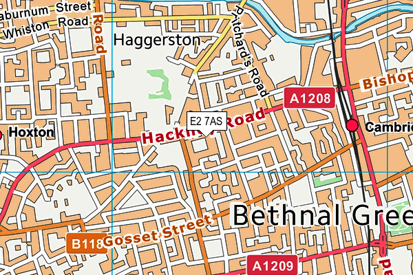 E2 7AS map - OS VectorMap District (Ordnance Survey)