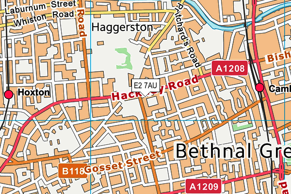 E2 7AU map - OS VectorMap District (Ordnance Survey)