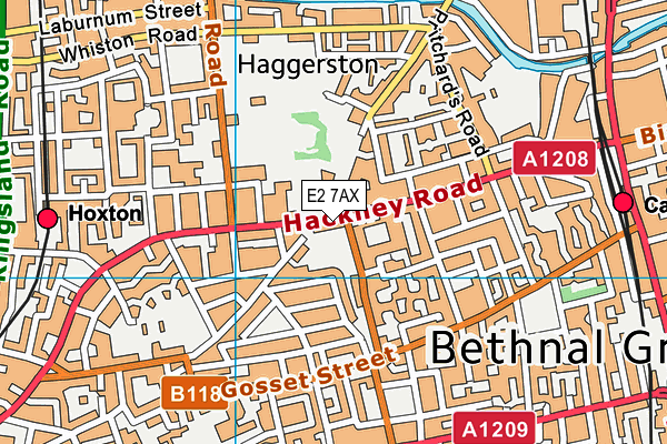 E2 7AX map - OS VectorMap District (Ordnance Survey)