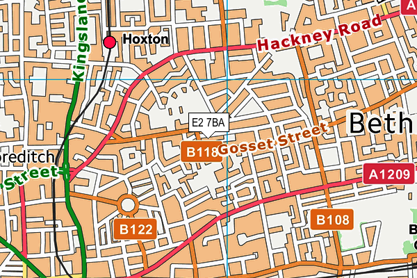 E2 7BA map - OS VectorMap District (Ordnance Survey)