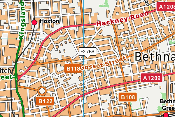 E2 7BB map - OS VectorMap District (Ordnance Survey)