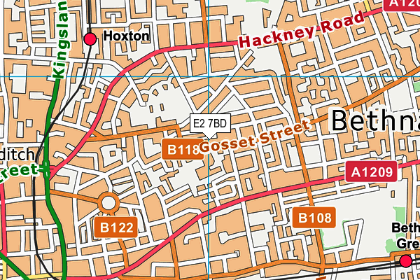 E2 7BD map - OS VectorMap District (Ordnance Survey)