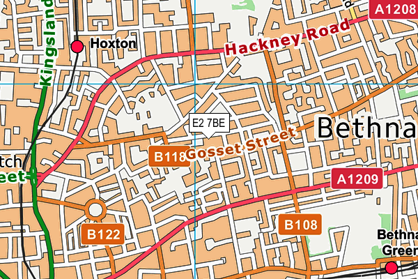 E2 7BE map - OS VectorMap District (Ordnance Survey)