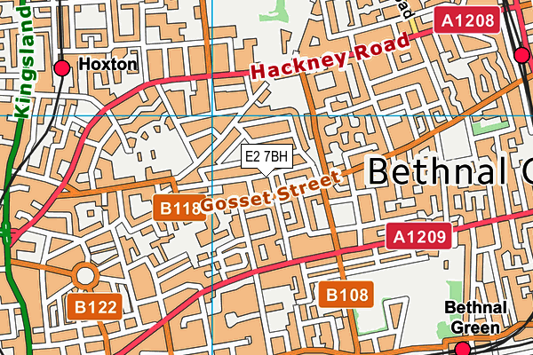 E2 7BH map - OS VectorMap District (Ordnance Survey)