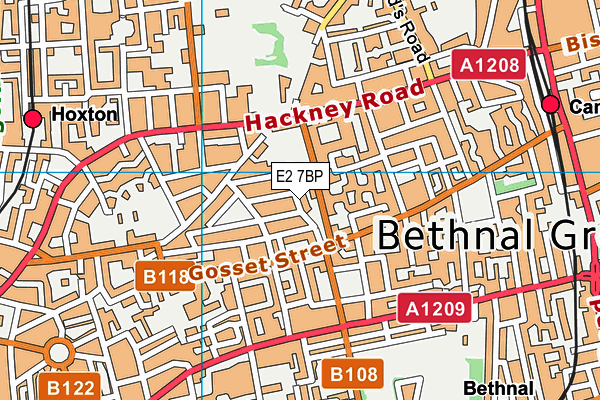 E2 7BP map - OS VectorMap District (Ordnance Survey)