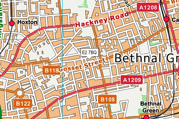 E2 7BQ map - OS VectorMap District (Ordnance Survey)