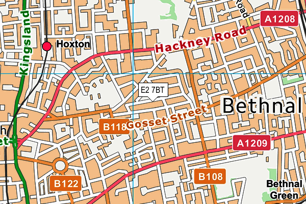 E2 7BT map - OS VectorMap District (Ordnance Survey)