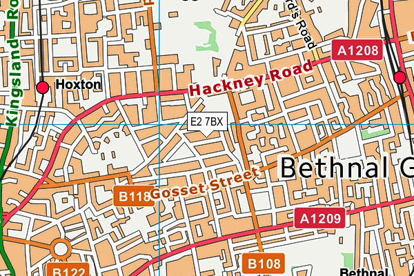 E2 7BX map - OS VectorMap District (Ordnance Survey)