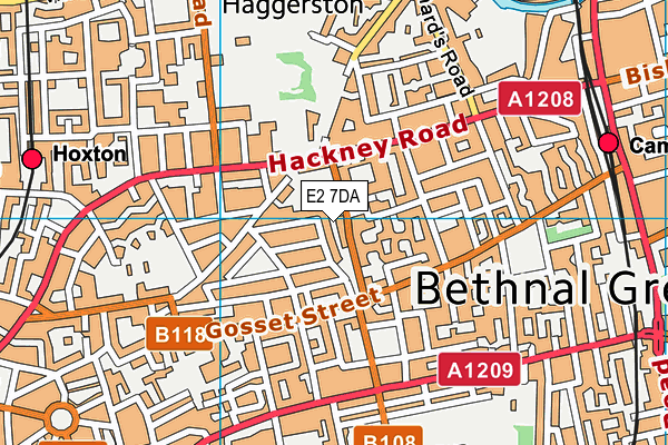 E2 7DA map - OS VectorMap District (Ordnance Survey)