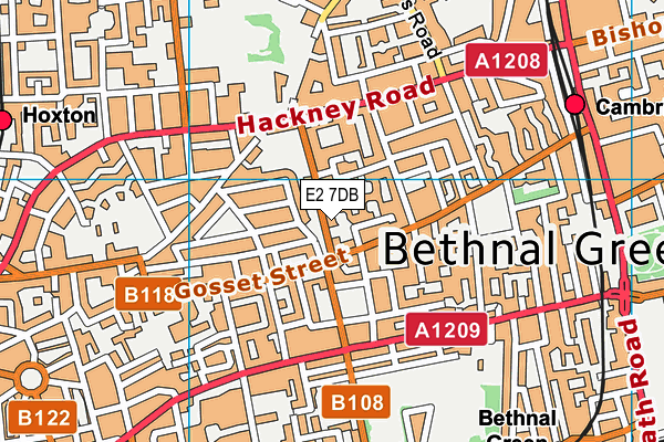 E2 7DB map - OS VectorMap District (Ordnance Survey)