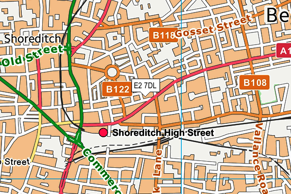 E2 7DL map - OS VectorMap District (Ordnance Survey)