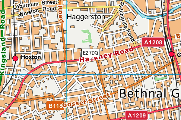 E2 7DQ map - OS VectorMap District (Ordnance Survey)