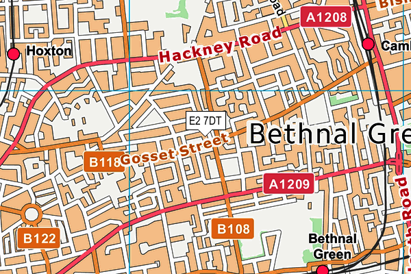 E2 7DT map - OS VectorMap District (Ordnance Survey)