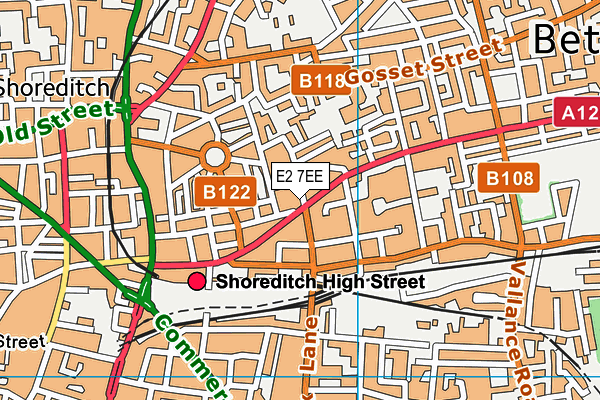 E2 7EE map - OS VectorMap District (Ordnance Survey)