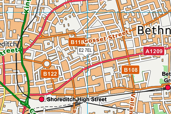 E2 7EL map - OS VectorMap District (Ordnance Survey)